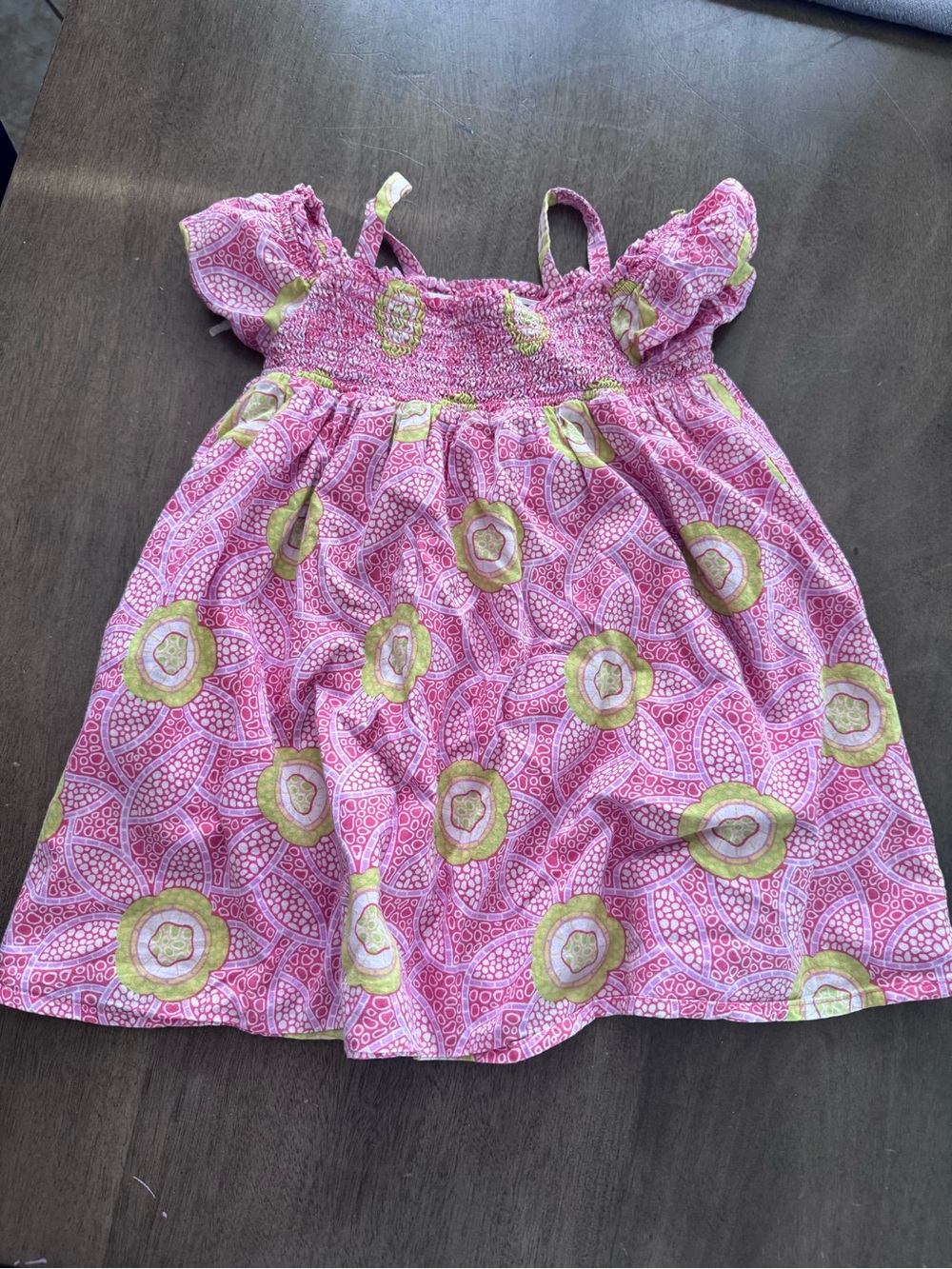 Janie and Jack Kaavia James Union-Wade Pink Green 3 Years Floral Off Shoulder